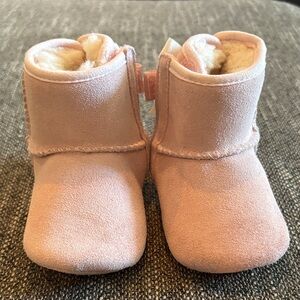 UGG Pink Sheepskin Baby Walker Shoes